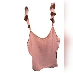 Victoria Secret Ruffled Pink Top Women's Size Large